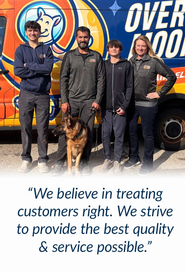 owner family with customer service quote